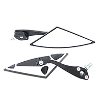 ESPEJO IRON RACING TRIANGULO NEGRO/PLATA